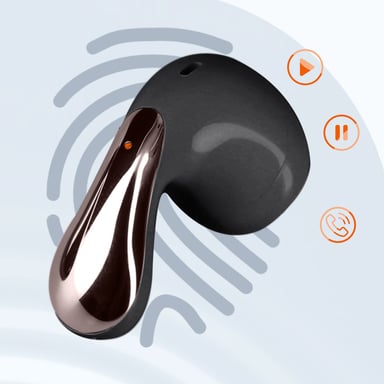 Écouteurs Bluetooth Intra-auriculaires Design Goutte D'eau et Boîtier Noir