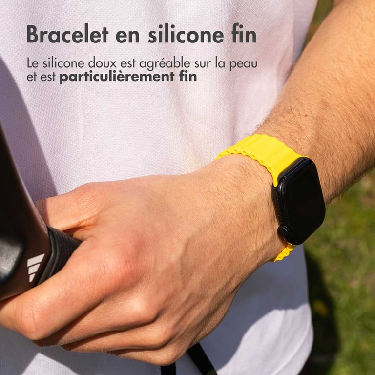 imoshion Bracelet Athletic en silicone pour Apple Watch | 38/40/41/42 mm - Jaune - Neuf