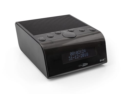 Reloj Despertador - Dab Plus y Radio FM - Doble Alarma con Snooze - Red y Batería - Negro (HCG011DAB)