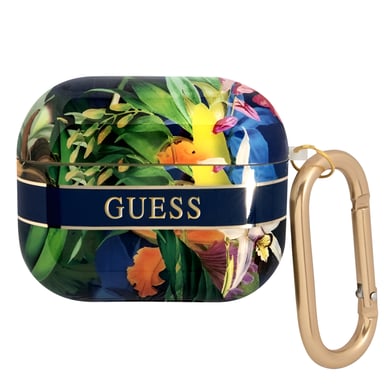 Guess Carcasa AirPods para AirPods 3 con mosquetón Tropical Floral Multicolor