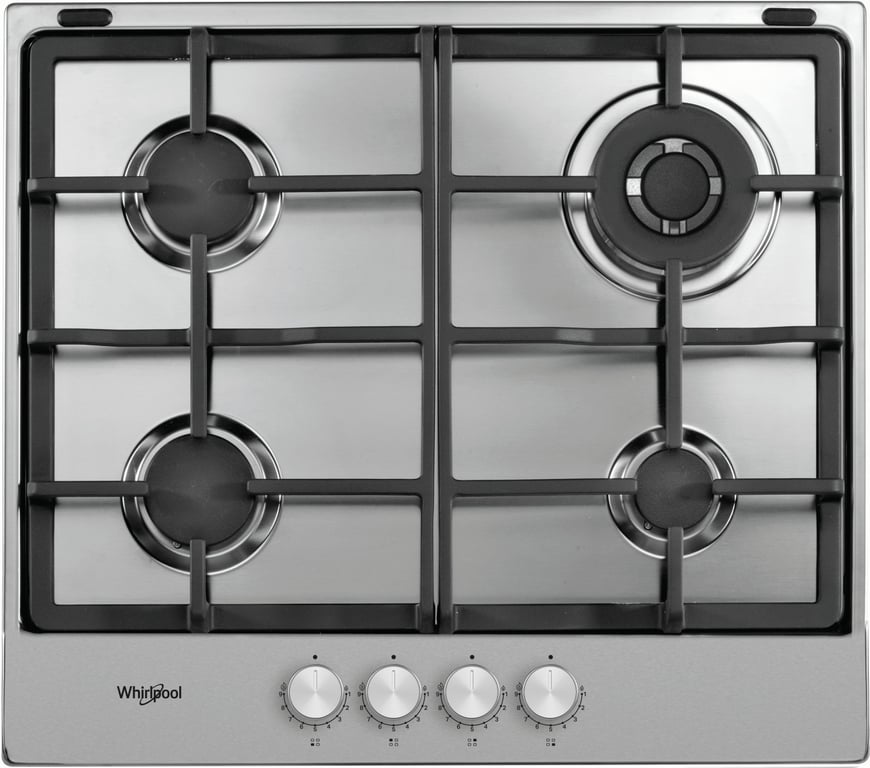 Plaque de cuisson au gaz Whirlpool 58 cm 4 feux Acier inoxydable Allumage intégré