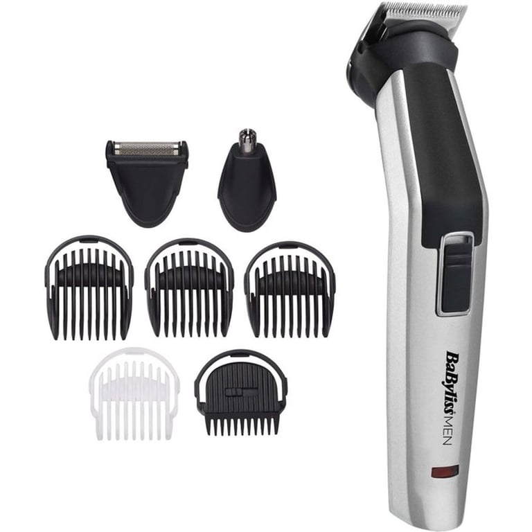 Tondeuse sans fil BABYLISS MT726E 8 en 1 titane 34 mm gris/noir pour visage et corps 1-3,5 mm - Neuf