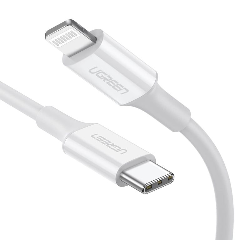 Ugreen Câble USB-C vers Lightning 10493 1 m Silicone Blanc 3A PD MFi - vue 4
