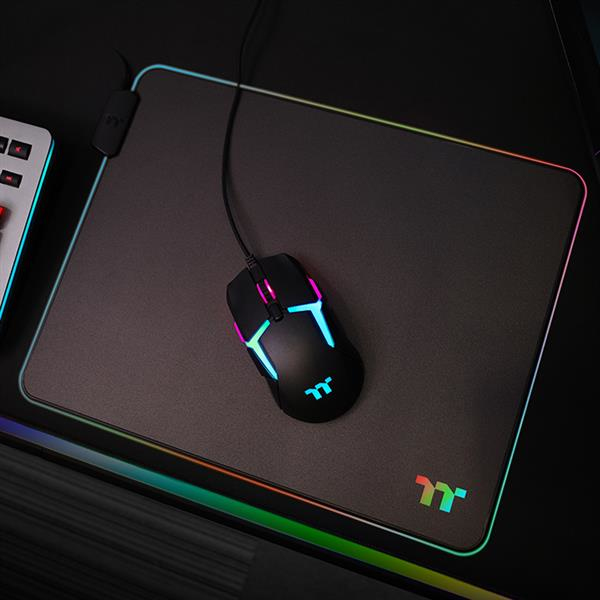 Tapis de Souris Thermaltake GMP-LVT-RGBHMS-01 – RGB, 370 x 290 mm, Antidérapant - vue 2