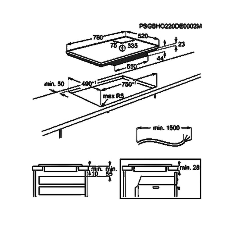 Plaque À Induction Electrolux EIV83443CT – 4 Zones 7200 W Bridge - vue 4
