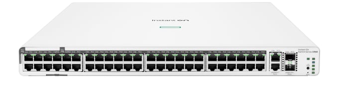 HPE Aruba Networking Networking Instant On Switch 40p Gigabit CL4 8p Gigabit CL6 PoE 2p 10GBT 2p SFP+ 600W 1960