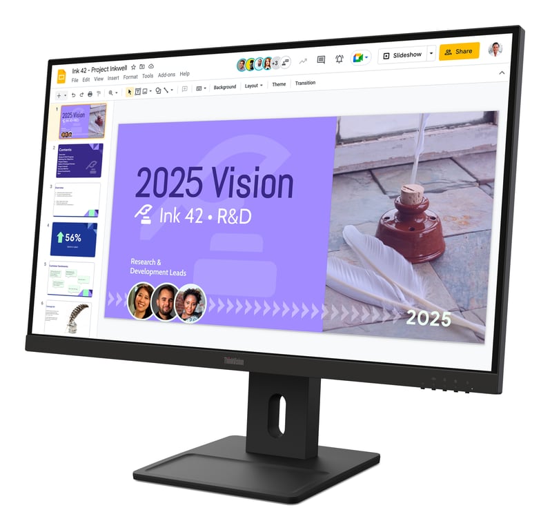 Lenovo ThinkVision E27Q 40 Écran LED 27 2560 x 1440 QHD @ 100 Hz IPS 350 cdm² 1500:1 4 ms 2xHDMI DisplayPort haut parleurs corbeau - vue 4