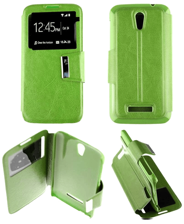Etui Folio compatible Vert Alcatel One Touch Pop S7