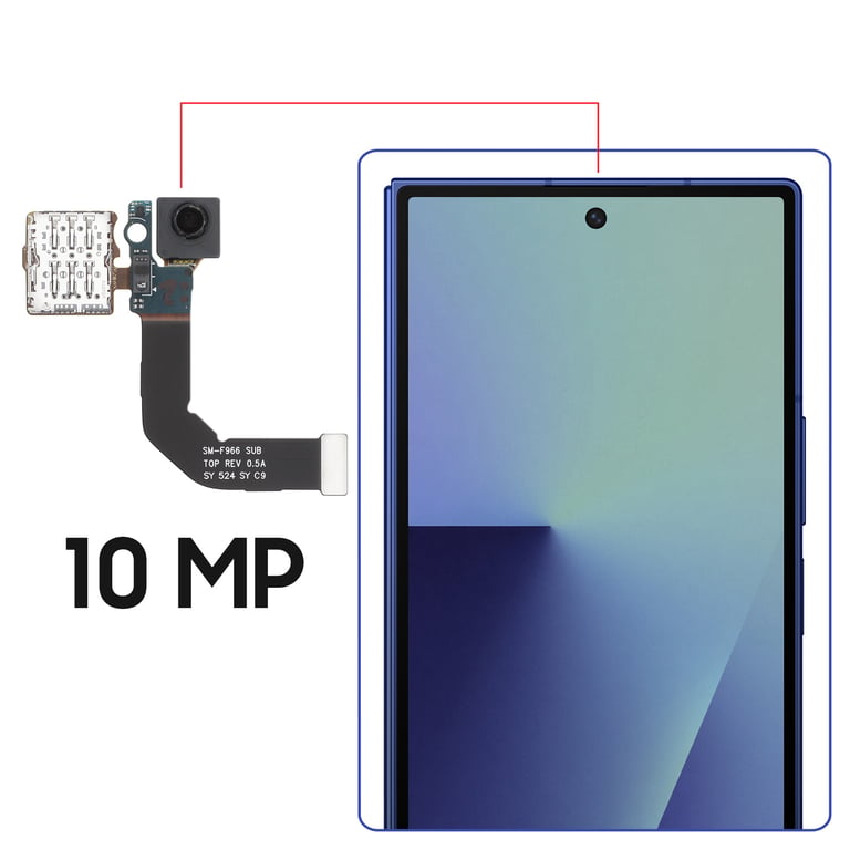 Samsung Caméra Avant Sous Écran 10MP Original pour Galaxy Z Fold7 avec Lecteur Nano SIM - vue 3