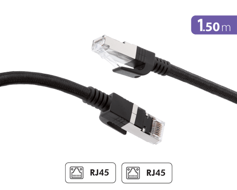 Cavo Ethernet RJ45 intrecciato a doppia schermatura S/FTP maschio/maschio 10m