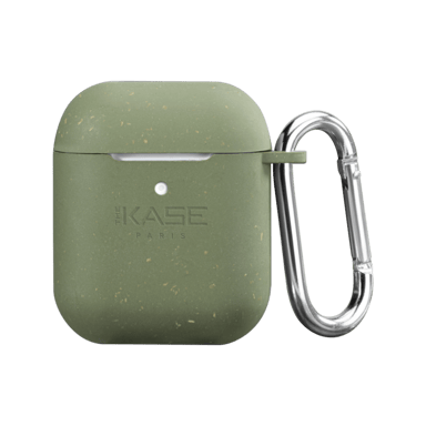 Coque antibactérienne vegan bio 100 % zéro déchet pour Apple AirPods, Vert olive