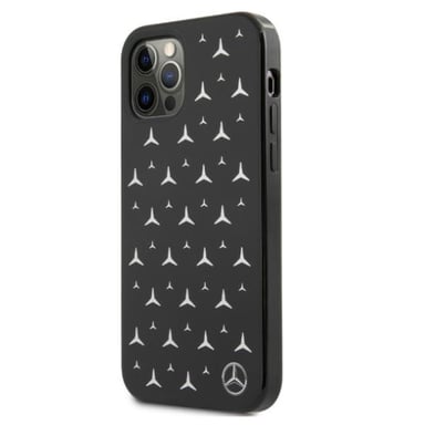 Custodia Mercedes per iPhone 12 Pro Max 6,7'' Nero Argento Motivo a stella
