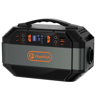 Stazione di alimentazione portatile Flashfish P56, potenza 330W, capacità 288,6Wh, batteria agli ioni di litio.