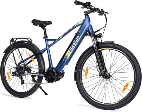 Bicicletta da Trekking Eleglide C1 con motore centrale da 250W, ruote da 27,5 pollici, batteria da 522Wh, autonomia di 150 km, sospensione idraulica e freni a disco idraulici (Blu)