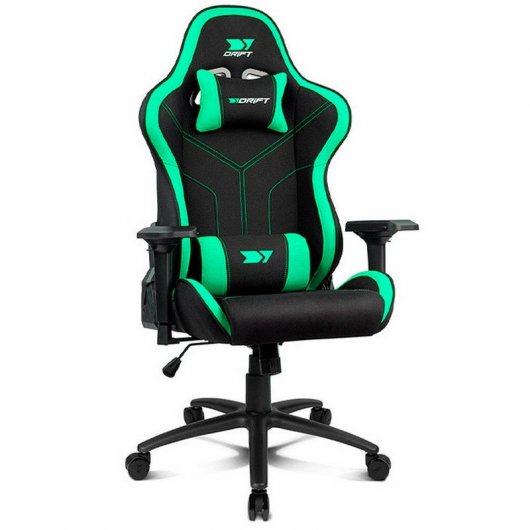 DRIFT DR110BG Siège pour jeu vidéo Fauteuil de gaming Siège rembourré Noir, Vert - Neuf