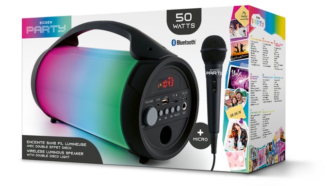 Bigben Interactive PARTYBTLITE altoparlante portatile e per feste Nero 50 W