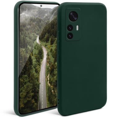 Moozy Minimalist Series Coque en Silicone pour Xiaomi 12 et Xiaomi 12X, Vert Minuit - Finition Mate, Housse de Protection légère en TPU Souple et Mince avec Surface mate