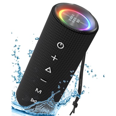 Haut-parleur Portable Intelligent Tronsmart Mirtune C2 30W, Haut-parleurs PC Voiture 5.3 avec Lumière LED Colorée, 24H de Lecture, Étanchéité IPX7, Son Stéréo 360°, Prend en Charge TF, SD, pour Karaoke, Course, Camping