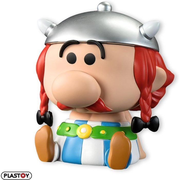 Plastoy Tirelire Astérix Chibi Obélix en plastique 14 cm avec boîte - vue 4