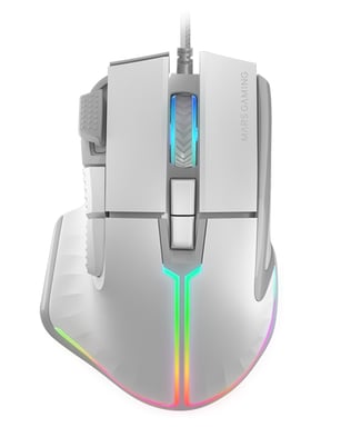 Mars Gaming MM-XT, Ratón Gaming RGB, Diseño Ergonómico con Reposa Pulgar, Sensor Óptico 12800DPI, 9 Botones Configurables, Switches Huano, Software de