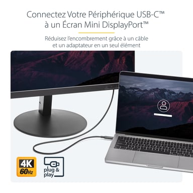 Cavo adattatore StarTech.com da 1,8 m da USB-C a Mini DisplayPort 4K 60 Hz, nero