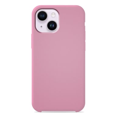 Coque silicone unie Soft Touch Rose compatible Apple iPhone 14