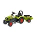 Tracteur à pédales FALK Claas Arion 410 avec remorque détachable, pédalage, klaxon, siège noir, vert CLAAS