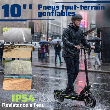 Trottinette électrique pliable TODIMART D8 avec double suspension et écran LED, batterie 48 V 18,2 Ah