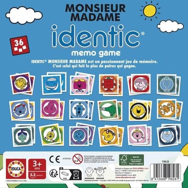 Gioco di memoria per bambini Identic Mister & Miss