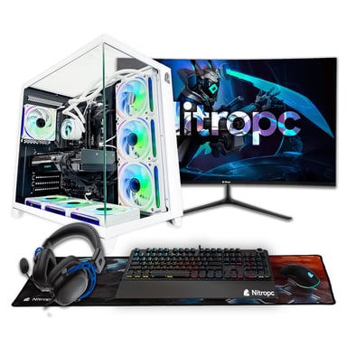 PC Gamer complet Nitropc Pack Nitro Plus - Intel i9-12900KF, RTX 5070 12Go, RAM 32Go, M.2 1TB, Win11Pro, WiFi - Écran 27'' 2K curvo et accessoires