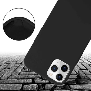 Tour de cou chaîne pour Apple iPhone 11 PRO MAX en LIQUID BLACK Housse de protection en silicone avec cordelette réglable