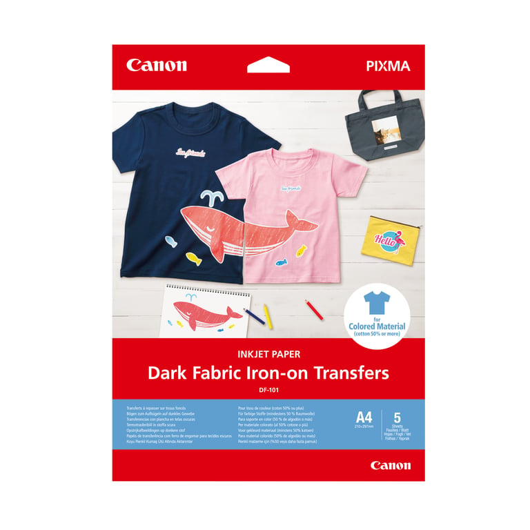 Film de transfert A4 5 feuilles Canon pour tee shirt foncés