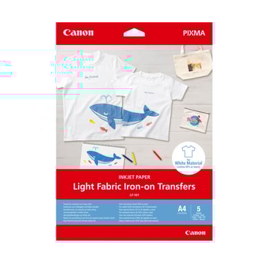 Canon Transferts thermocollants pour tissus clairs LF-101, A4, 5 feuilles