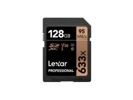 Lexar Professional 633x 128 GB SDXC UHS-I Classe 10 (128GB Lexar Professional 633x UHS-I Class 10 SD Card)