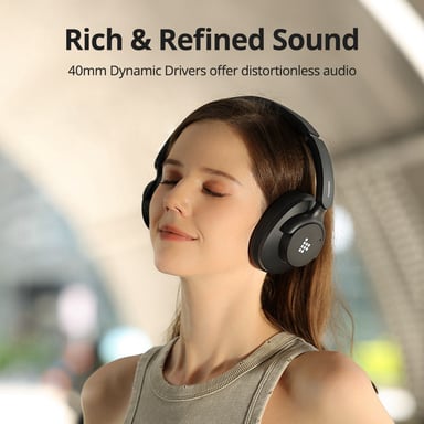 Cuffie Tronsmart Q20S Ibride con Cancellazione Attiva del Rumore, Cuffie Over-Ear Wireless con Microfono, Audio ad Alta Risoluzione, 60 Ore di Riproduzione, Bassi Profondi, Equalizzatore Personalizzato tramite