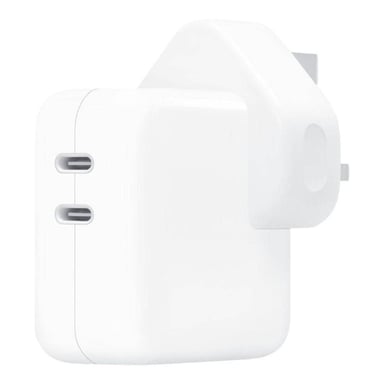 Apple Adaptateur secteur USB-C original UK - Chargeur - Double connexion USB-C - 35 watts - Prise pour le Royaume-Uni