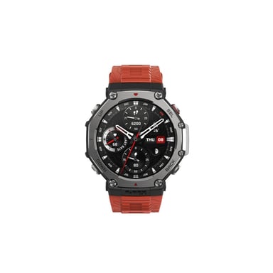 Amazfit T-Rex 3 Lava 3,81 cm (1.5'') AMOLED 48.5 mm Digital 480 x 480 Pixeles Pantalla táctil Negro, Acero inoxidable GPS (satélite)
