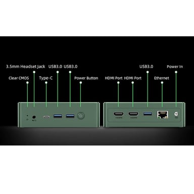 BMAX B6 Plus Mini PC, Intel Core i3-1000NG4, 12GB RAM LPDDR4, SSD da 512GB, Windows 11 Pro, WiFi 5G