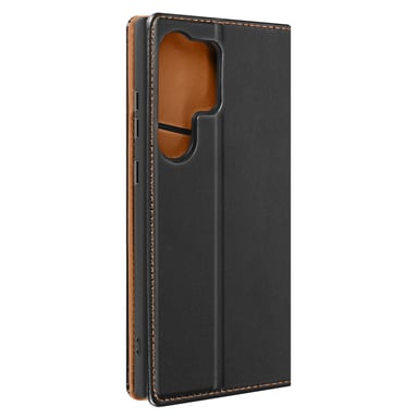 Housse pour Samsung Galaxy S24 Ultra Cuir Véritable Porte-carte Noir