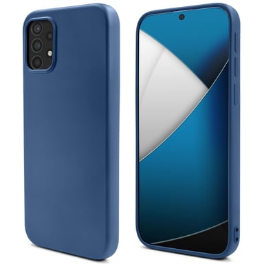 Mode de vie Moozy. Coque conçue pour Samsung A52, Samsung A52 5G, bleu nuit – Coque légère en silicone liquide avec finition mate et doublure en microfibre douce, coque en silicone de qualité supérieure