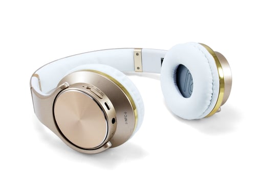 Conceptronic CHSPBTNFCSPKG Auricolare/Cuffia cablata e senza fili per chiamate/musica Micro-USB Bluetooth Oro, Bianco