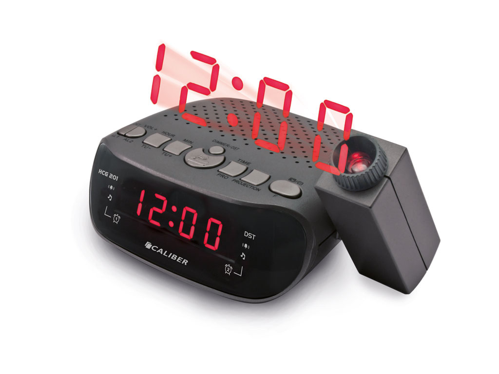 Reloj despertador digital con proyección - Radio despertador con radio FM -  Reloj de techo (HCG201) - Caliber