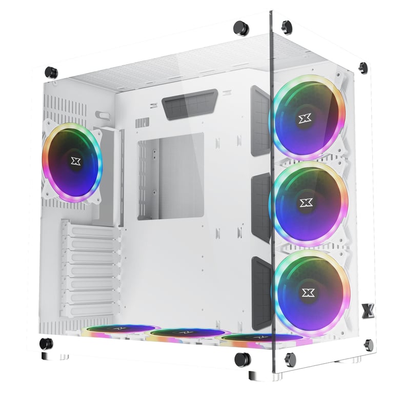 Xigmatek Aquarius Plus Arctic - Mdt - Atx - Panneau Latéral Fenêtré (Verre Trempé) - Pas D'Alimentation (Atx / Ps/2) - Blanc - Usb/Audio