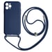 Coque Cordon pour iPhone 11 Pro Max Semi-rigide Lanière Tour du Cou 80cm Bleu