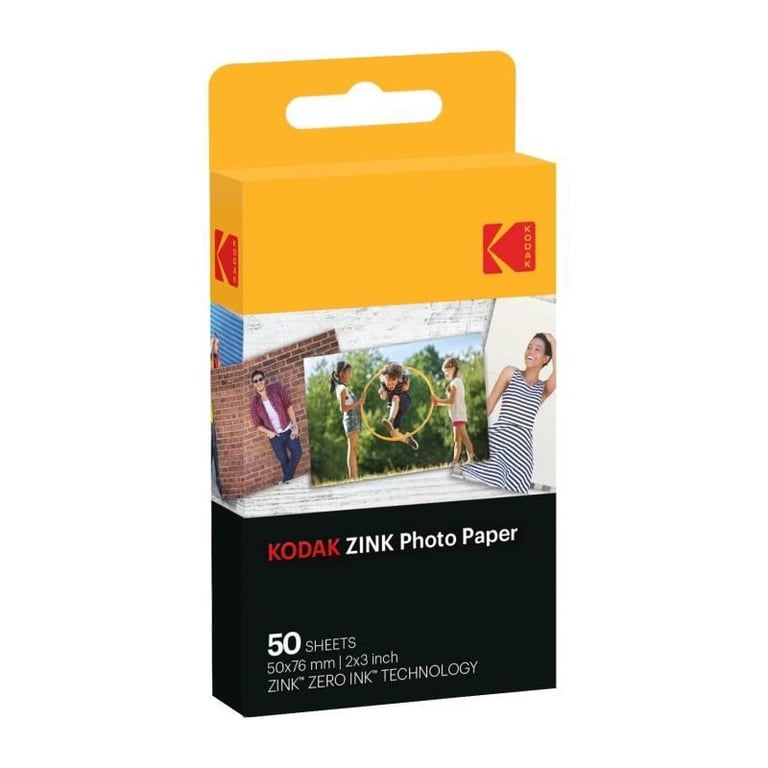 KODAK - Papier ZINK 2 x 3 Pack de 50 feuilles pour appareil PRINTOMATIC - Papier premium - Couleurs vives HD - Anti-bavures - Neuf