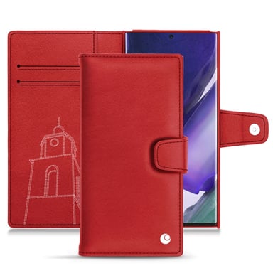 Housse cuir Samsung Galaxy Note20 Ultra - Rabat portefeuille - Rouge - Cuir lisse premium