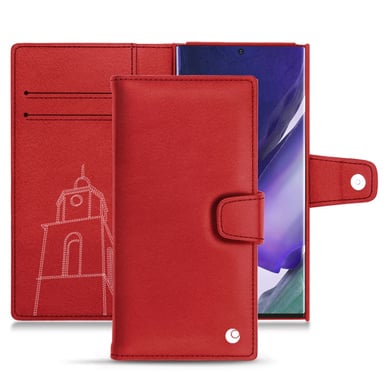 Housse cuir Samsung Galaxy Note20 Ultra -  - Rouge - Cuir lisse premium