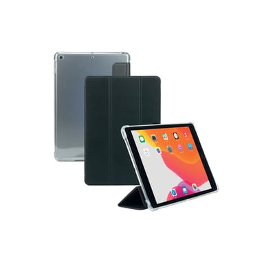Funda protectora Folio iPad 10.2'' 2021/2020/2019, iPad 9/8/7 Gen, con esquinas reforzadas y barra para stylus, transparente/negro