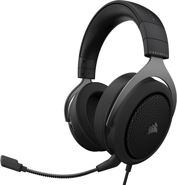 Casque gaming stéréo avec basse haptique Corsair HS60 HAPTIC - Noir