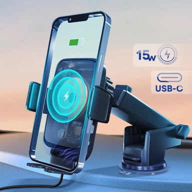 Supporto auto caricatore wireless fissaggio ventosa bocchetta aria